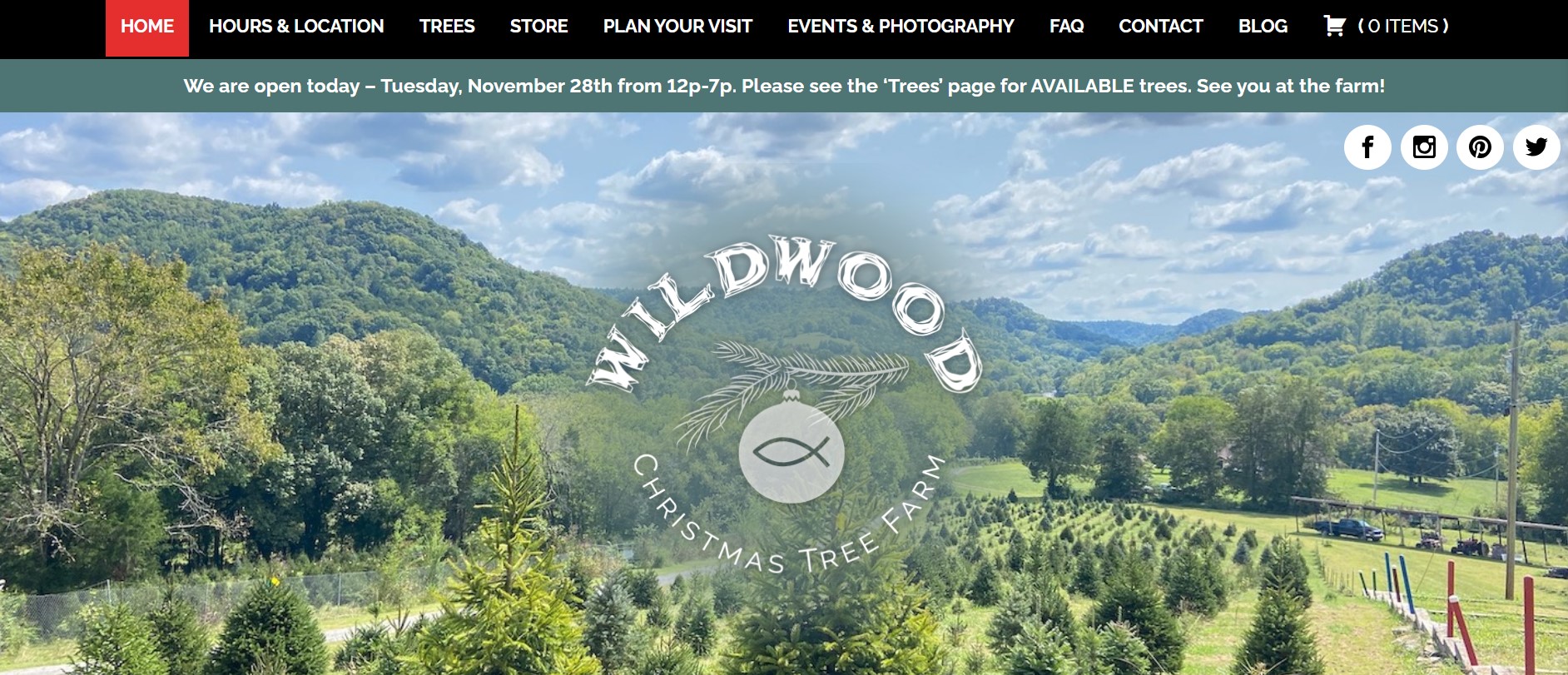 wildwood christmas tree farm agriculture ecommerce website